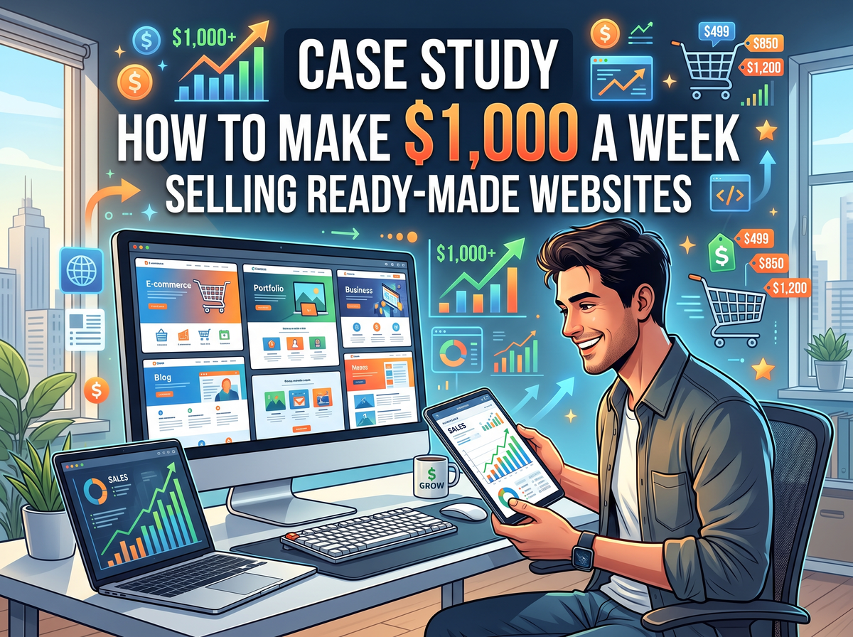 Case Study: How to Make $1,000 a Week Selling Ready-Made Websites
